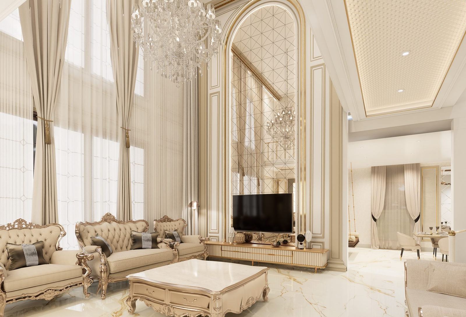 Luxury residence procurement &mdash; Corner Gem marble dining